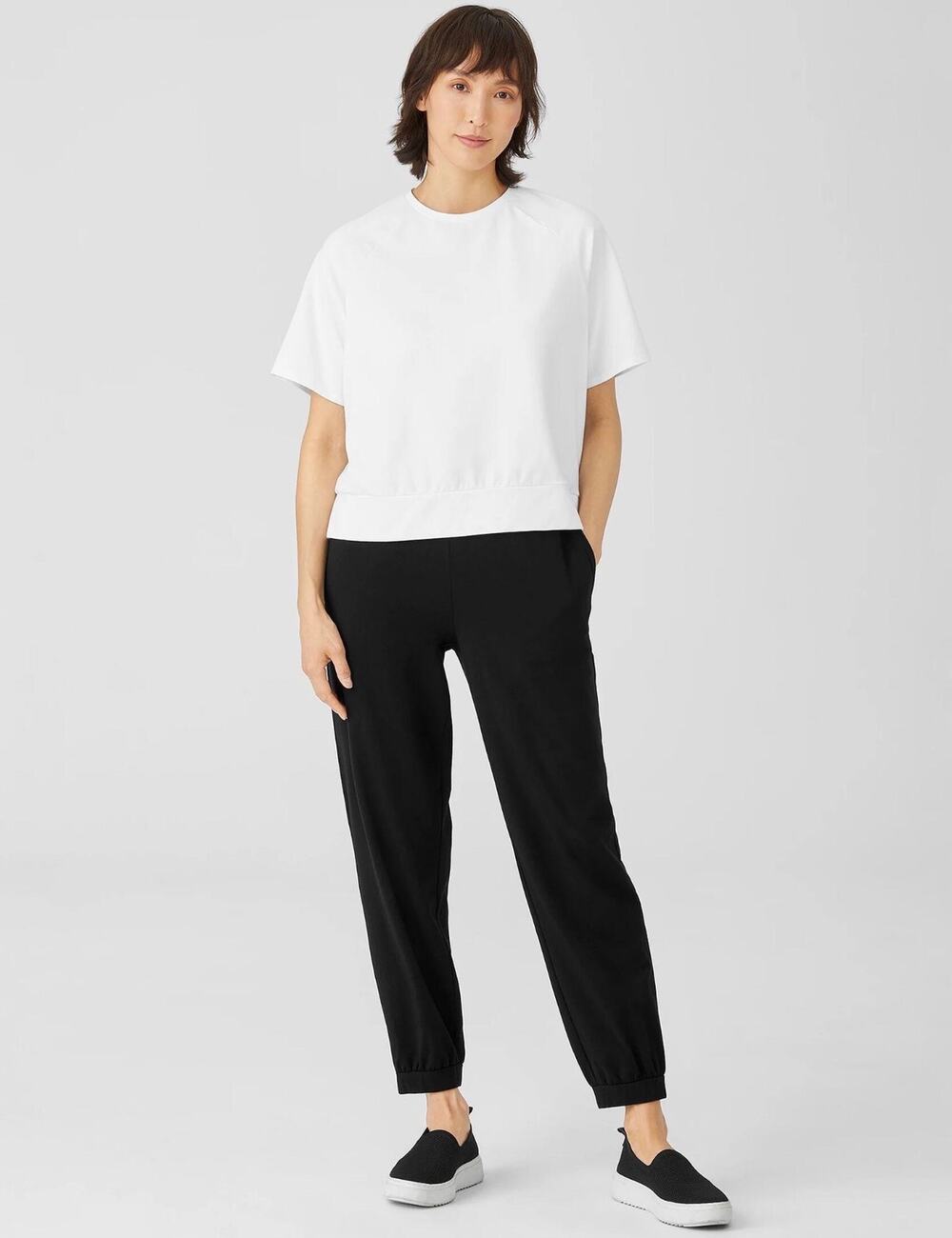 Eileen Fisher Black Cotton Jogger Pants Small Possibly NWOT